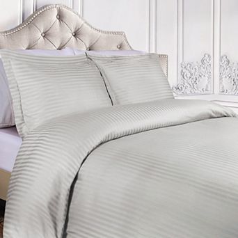 SUPERIOR 400 Thread Count Stripe Egyptian Cotton Duvet Cover Set
