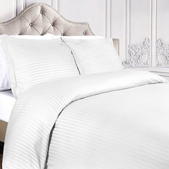 SUPERIOR 400 Thread Count Stripe Egyptian Cotton Duvet Cover Set
