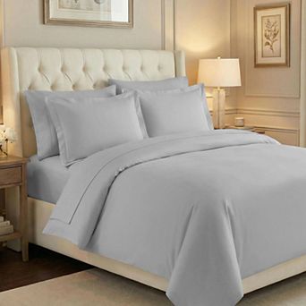 SUPERIOR 700 Thread Count Egyptian Cotton Solid Duvet Cover Set