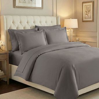 SUPERIOR 700 Thread Count Egyptian Cotton Solid Duvet Cover Set
