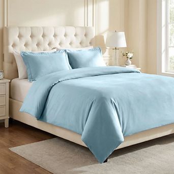 SUPERIOR 700 Thread Count Egyptian Cotton Solid Duvet Cover Set