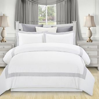 SUPERIOR Glenmont Cotton Embroidered Border Duvet Cover Set
