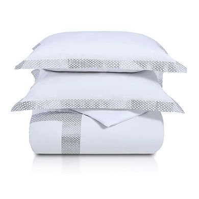SUPERIOR Glenmont Cotton Embroidered Border Duvet Cover Set