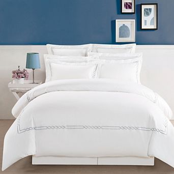 SUPERIOR Lorenz Cotton Embroidered Border Duvet Cover Set