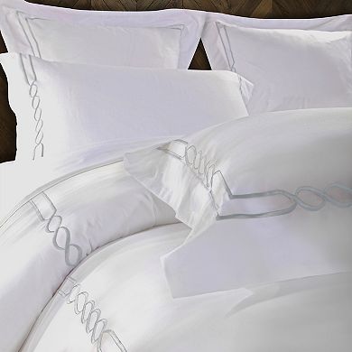 SUPERIOR Lorenz Cotton Embroidered Border Duvet Cover Set