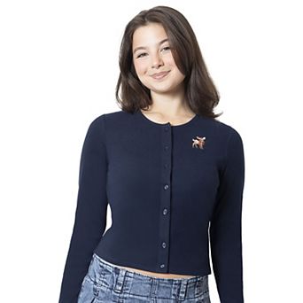 Juniors' madden girl Button-Down Crewneck Top