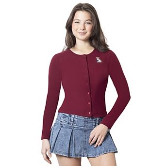Juniors' madden girl Button-Down Crewneck Top