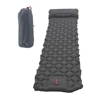 Camping Sleeping Pads, Non-Spliceable Camping Mat with Pillow, Foot Inflatable Camping Mat