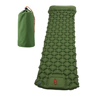 Camping Sleeping Pads, Non-Spliceable Camping Mat with Pillow, Foot Inflatable Camping Mat