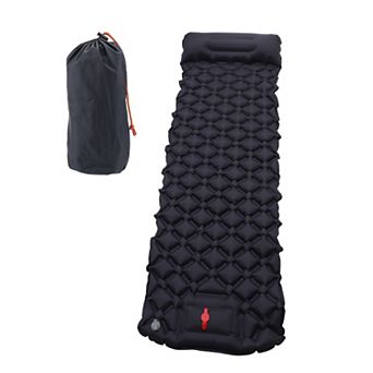 Camping Sleeping Pads, Non-Spliceable Camping Mat with Pillow, Foot Inflatable Camping Mat