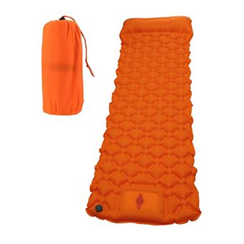 Camping Sleeping Pads, Non-Spliceable Camping Mat with Pillow, Foot Inflatable Camping Mat