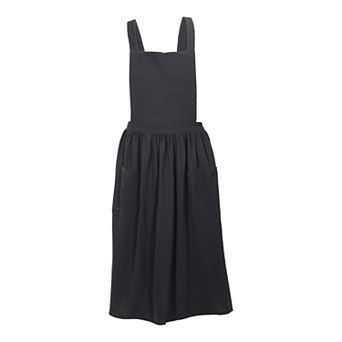 Cotton Linen Apron, Cross Back Apron with Pockets, Cooking Apron Dress, Aprons for Women Man