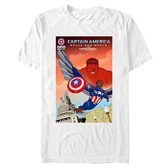 Big & Tall Marvel Captain America Brave New World Red Hulk Watching Graphic Tee