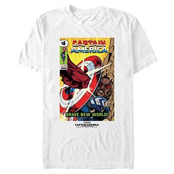 Big & Tall Marvel Captain America Brave New World Punch Cover Graphic Tee