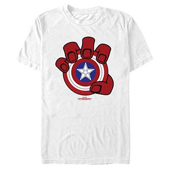 Big & Tall Marvel Captain America Brave New World Red Hand And Shield Graphic Tee