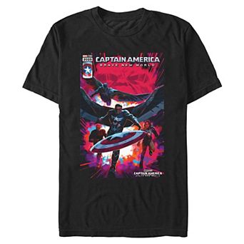 Big & Tall Marvel Captain America Brave New World New Team Poster Graphic Tee