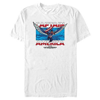 Big & Tall Marvel Captain America Brave New World Sam Wilson New Captain Graphic Tee