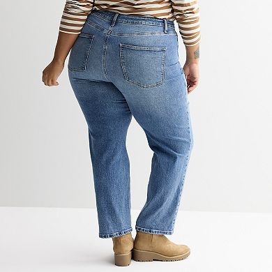 Plus Size Sonoma Goods For Life® High-Rise Straight Jeans