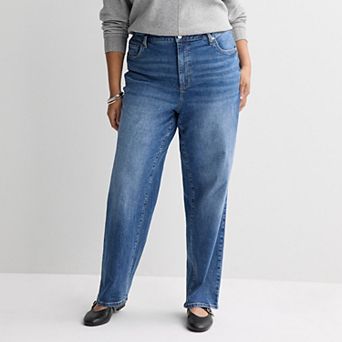 Plus Size Sonoma Goods For Life® High-Rise Straight Jeans