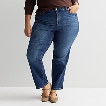 Plus Size Sonoma Goods For Life® High-Rise Straight Jeans