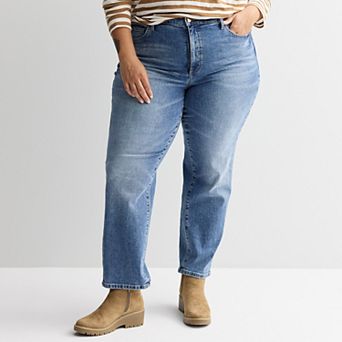 Plus Size Sonoma Goods For Life® High-Rise Straight Jeans