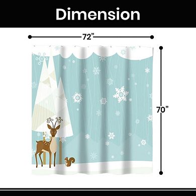 Deluxe Collection "Forest Friends" Fabric Shower Curtain