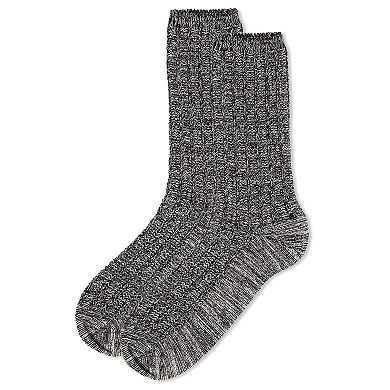 Men's Twisted Texture Soft Marled Everyday Boot Sock