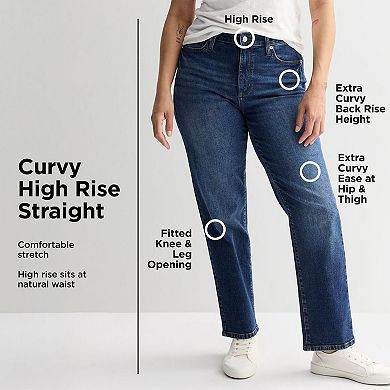 Plus Size Sonoma Goods For Life® Curvy High Rise Straight Jeans