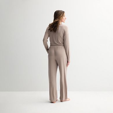Women's Sonoma Goods For Life® Ribbed Open Leg Pajama Pants