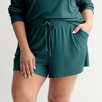 Plus Size Sonoma Goods For Life® Ribbed Pajama Shorts