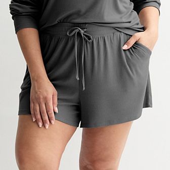 Plus Size Sonoma Goods For Life® Ribbed Pajama Shorts