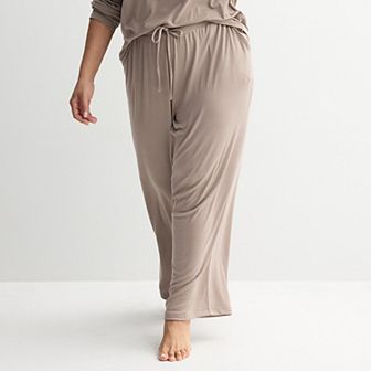 Plus Size Sonoma Goods For Life® Ribbed Open Leg Pajama Pants