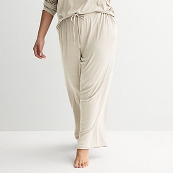 Plus Size Sonoma Goods For Life® Ribbed Open Leg Pajama Pants