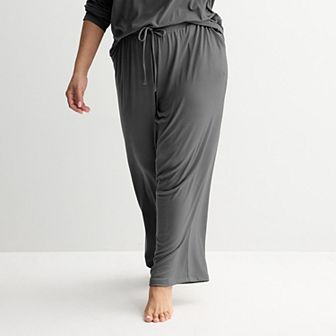Plus Size Sonoma Goods For Life® Ribbed Open Leg Pajama Pants