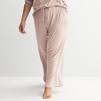 Plus Size Sonoma Goods For Life® Ribbed Open Leg Pajama Pants