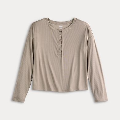 Women's Sonoma Goods For Life® Ribbed Long Sleeve Pajama Top