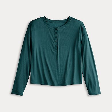 Women's Sonoma Goods For Life® Ribbed Long Sleeve Pajama Top