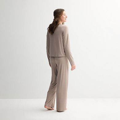 Women's Sonoma Goods For Life® Ribbed Long Sleeve Pajama Top
