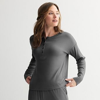 Women's Sonoma Goods For Life® Ribbed Long Sleeve Pajama Top