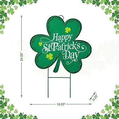 Glitzhome 26"H "Happy St. Patricks Day" Yard Stake