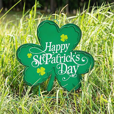 Glitzhome 26"H "Happy St. Patricks Day" Yard Stake
