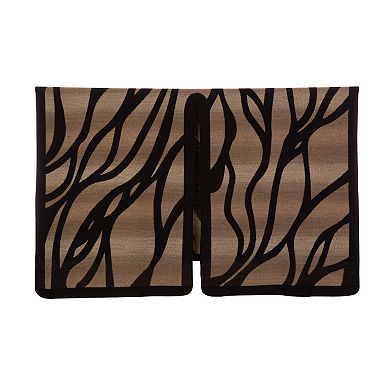 Glitzhome 60.24"L Black and Camel Animal Pattern Poncho Shawl Scarf, 500g