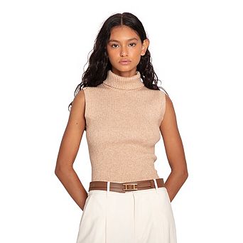 Equation Sleeveless Turtle Neck Knit