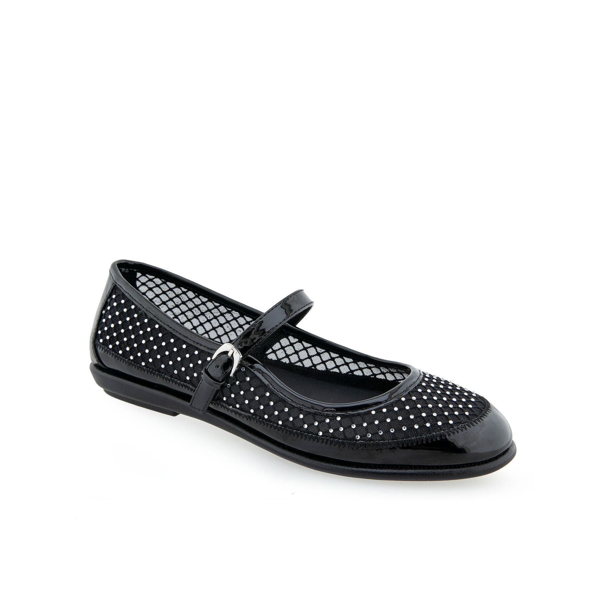 Aerosoles Baylee Womens Mary Jane Flats, Size: 6 Wide, Black Mesh Fabric