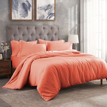 SUPERIOR 300 Thread Count Modal From Beechwood Lightweight Cooling Solid Duvet Cover Set