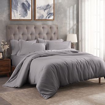SUPERIOR 300 Thread Count Modal From Beechwood Lightweight Cooling Solid Duvet Cover Set