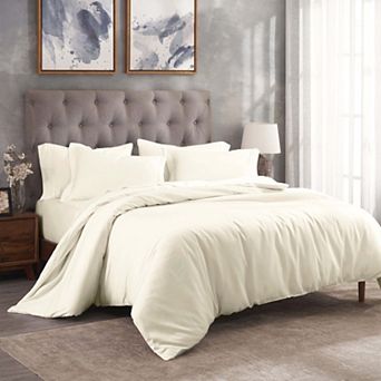 SUPERIOR 300 Thread Count Modal From Beechwood Lightweight Cooling Solid Duvet Cover Set