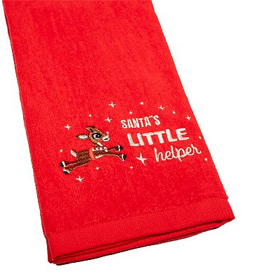 Rudolph Santa's Little Helper Decorative Towel