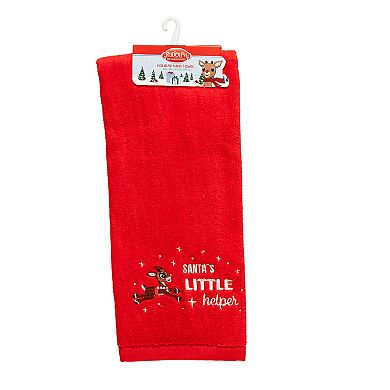 Rudolph Santa's Little Helper Decorative Towel