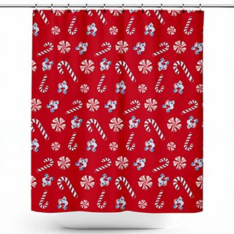 Rudolph Red Yeti Candy Cane Shower Curtain